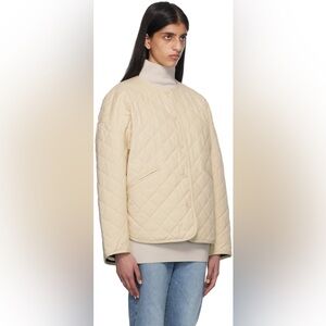 Toteme Cream Quilted Boxy Jacket